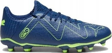 Këpucë futbolli PUMA FUTURE PLAY FG AG, për burra, për bar natyral edhe artificial, blu me jeshile fluo