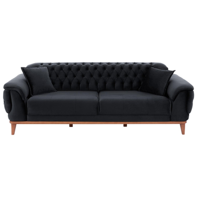 Divan-Shtrat 3 ulëse BENNINGTON, 240×95×80 cm HM3249.01, zezë