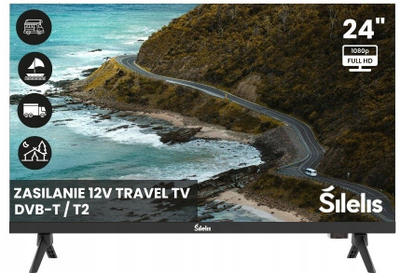 LED телевизор Šilelis 24", Full HD, DVB T T2, црн