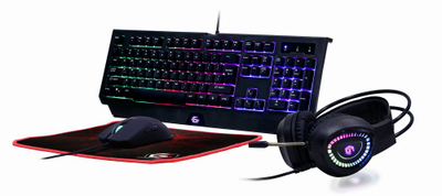 Gejминг сет Gembird Phantom GGS-UMGL4-01, тастатура, глушец и слушалки, RGB, црна боја