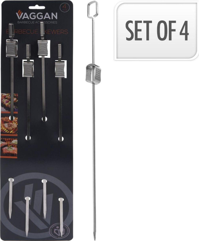 Set shkopinjsh për skarë, çelik inox, shumëpërdorimësh, ngjyrë argjendi