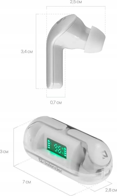 Kufje pa tel Defender Twins 916, Bluetooth 5.0, me kuti karikimi, të zeza
