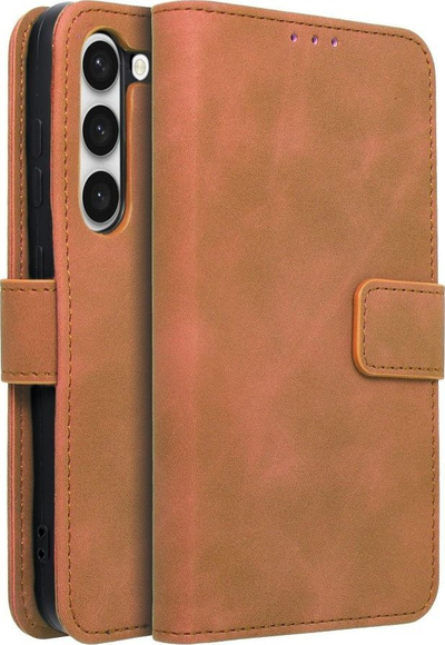 Këllëf libri OEM Tender për Samsung Galaxy S23, lëkurë eko, kafe