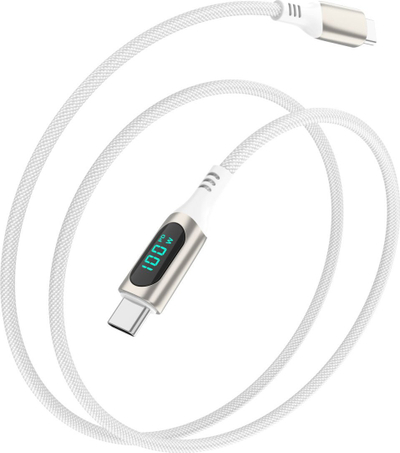 Kabllo USB C në USB C 4smarts PD, 3m, 100W, e bardhë