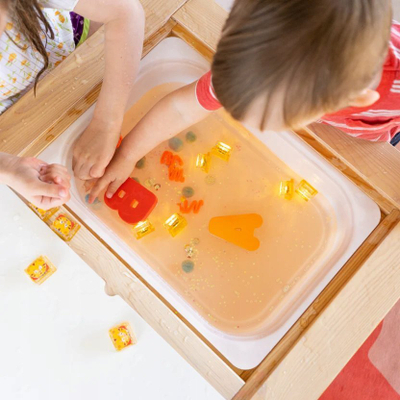 Lodër kubë drite Glo Pals Daniel Tiger, 4 copë, ndizet në ujë, portokalli