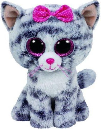 Lodër pelushi TY Beanie Boos Kiki, 15 cm, e hirtë