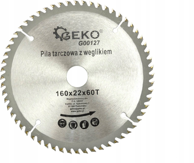 Teh sharrë rrethore GEKO 160mm, 22mm, 60 dhëmbë
