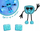 Set lodër me drita Glo Pals Character Pack, personazh me 2 kubikë ndriçues, blu