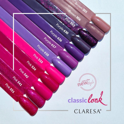 Llak xhel hibrid për thonj Claresa Purple 630, 5g, vjollcë e errët