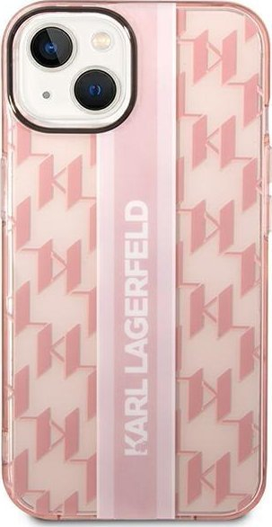 Kejs telefoni Karl Lagerfeld Mono Vertical Stripe për iPhone 14 Plus 6.7", hardcase, rozë