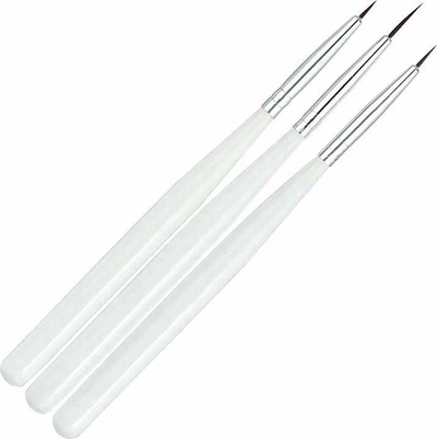 Set furça të holla për Nail Art, 3 copë, dorezë plastike, shumëngjyrëshe