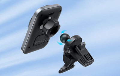 Mbajtës magnetik makine me karikues wireless Choetech T206-F, 15W, për grilë ajri, i zi