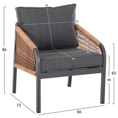 Set kopshti lounge 4-copë Maerly (HM6056.03)