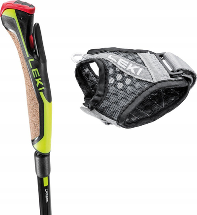 Shkopinj nordic walking LEKI SPEED PACER VARIO, fibër karboni, 110cm, gri