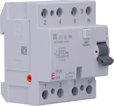 Shkëputës diferencial Eti EFI-P4 AC 25A, 30mA, 4 polësh