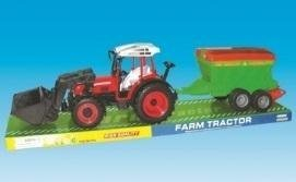 Lodër traktor me makinë bujqësore Macyszyn Toys, plastik, e kuqe dhe e gjelbër