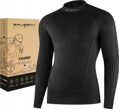 Bluzë termoaktive Brubeck Cooler për meshkuj, XL, për motoçiklizëm dhe ecje, e zezë