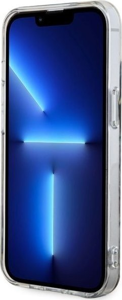 Mbështjellës telefoni Guess Leopard MagSafe për iPhone 14, polikarbonat TPU, blu
