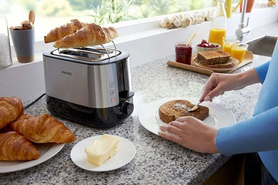 Toaster Philips Viva Collection HD2637/90, 2 feta, 1000W, i zi
