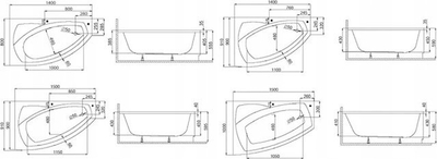 Panel vanke Polimat Frida 140 cm, qoshe majtas, i bardhë