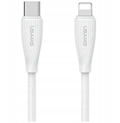 Kabllo USB Usams Green Series SJ717, USB C me Lightning, 1m, 30W, e bardhë