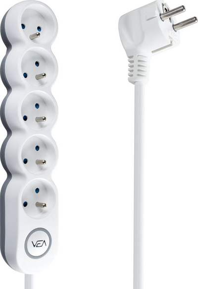 Zgjatës rryme Libox LB0193-5, 5 priza, kabllo 5 m, i bardhë