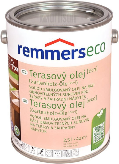 Vaj druri Remmers Eco Aqua Universal Oil, 2.5L, për tarraca dhe mobilje kopshti, transparent