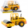 Lodër kamion ndërtimi Road Roller, rrotë rrotulluese, timon drejtues, e verdhë