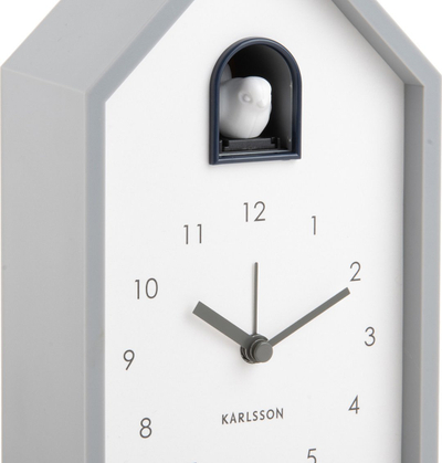 Будилник Karlsson Modern Cuckoo, маса, украсен, бел