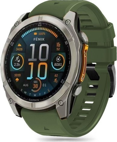 Rrip dore Tech-Protect Silicone Line Garmin Fenix 5X 6X 7X 8, TPU, i gjelbër ushtarak