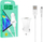 Karikues makine Denmen DZ06T, 15W, 3A, 2xUSB me kabllo Type C, i bardhë