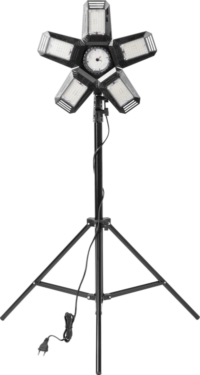 Lampë punëtorie Adviti Rigel, LED 55W, me tripod teleskopik, e zezë