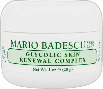 Krem për fytyrë Mario Badescu Glycolic Skin Renewal Complex, 29ml, për lëkurë të thatë dhe të përzier, i bardhë
