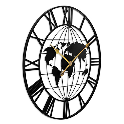 Orë murale MPM E04.4486.90, metal, 60 cm, e zezë
