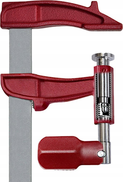 Shtrëngues Piher Maxipress M 1612, 12 cm, me filetë të mbrojtur, i kuq