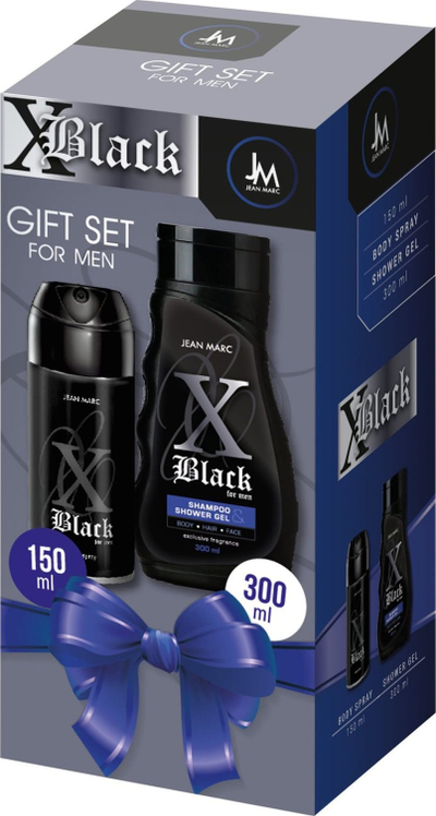 Set dhuratë për meshkuj JEAN MARC X-Black, deodorant 150 ml, xhel dushi 300 ml