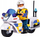Lodër motor policie Simba Fireman Sam Malcolm, me figurë, bardh e blu
