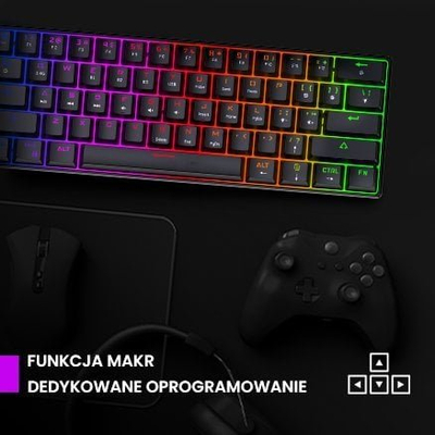 Set tastiere edhe miu Preyon Brown All Claw PBAC61B edhe Owl POW35B, mekanike, wireless, me RGB, ngjyrë e zezë