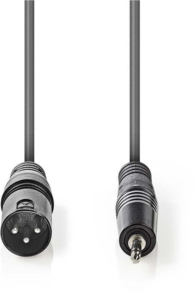 Kabllo audio Nedis OnStage XLR në 3.5 mm, 3m, gri
