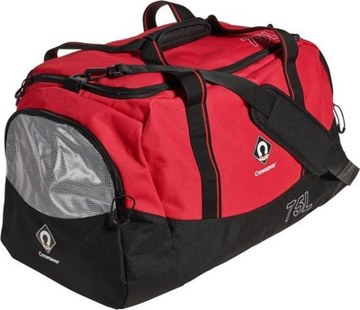 Çantë sporti Crewsaver Crew Holdall 6961-100, 75L, me rrip shpatulle, e kuqe me të zezë