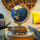 Дрвен 3D пиел Robotime The Globe, ротирачки глобус, модел со таен фиока, природно сина