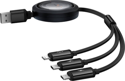 Kabllo USB Baseus Free2Draw, 3 në 1, 1.1m, e zezë