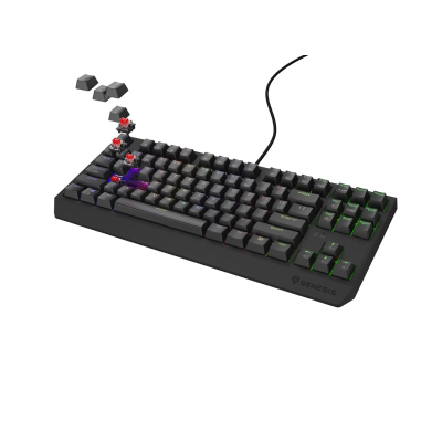 Tastierë mekanike Genesis Thor 230 TKL, Outemu Red, RGB, e zezë