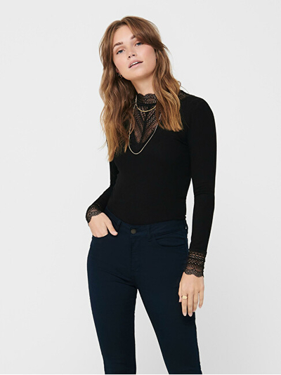 Bluzë ONLY ONLTILDE Stretch Fit 15207788 Black