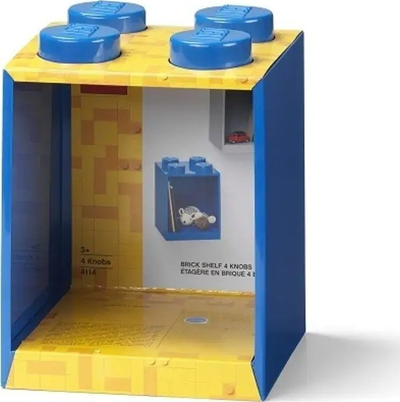 Raft ruajtës LEGO Storage Brick Shelf 4, si tullë LEGO me 4 kapëse, plastikë, blu