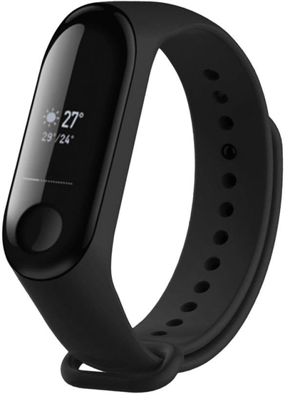 Rrip silikoni Fixed për Xiaomi Mi Band 3 4, zëvendësues, i zi