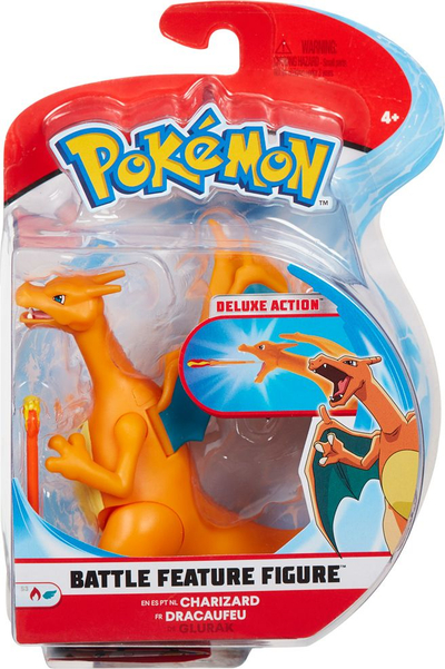 Figurë aksion Pokémon Charizard Battle Feature, 11cm, portokalli