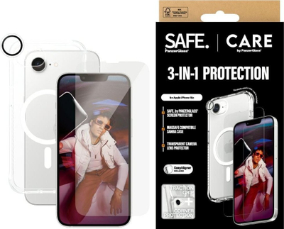 Set mbrojtës telefoni CARE by PanzerGlass Fashion 3 in 1, që s’çahet kollaj, transparent