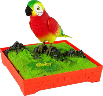 Lodër papagall këngëtar Lean Happy Bird, me kafaz, me tinguj, shumëngjyrësh