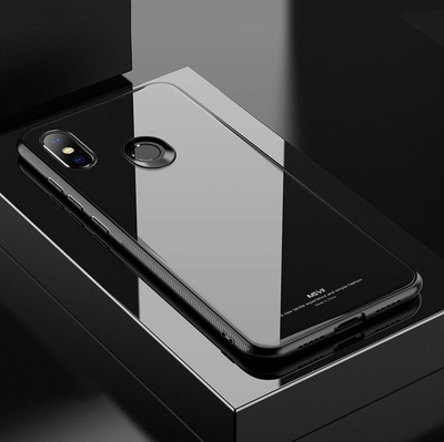 Kapak telefoni MSVII për Xiaomi Mi 8 SE, xham i fortë, i zi